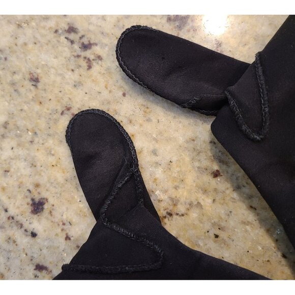 Vintage Womens Size XS-S 6 Black Cotton Formal 8" Short Gloves Button Accent - Picture 11 of 15